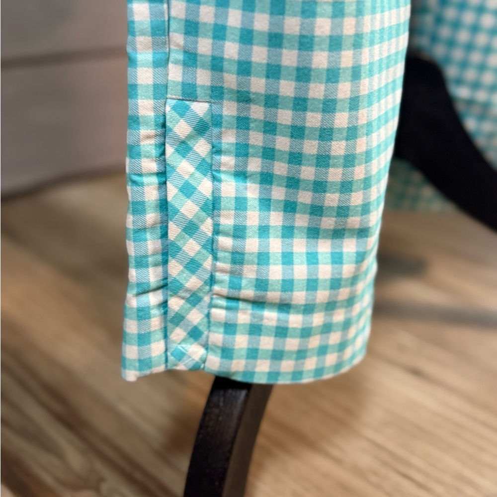 Chico's Turquoise Embroidered Blouse, Sleeveless Tunic and Gingham Pants Set - Picture 7 of 11